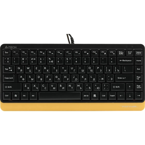 Комплект клавиатура+мышь A4Tech FStyler F1110 проводной, USB, 2000 DPI, чёрный/жёлтый