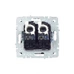 Розетка компьютерная двойная IEK BRITE РК10-2-БрГ RJ45 кат.5E графит