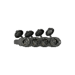 Розетка EKF RPS-020-16-230-44 PROxima четырехместная с защитными крышками каучуковая 230В 2P+PE 16A IP44