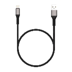 Дата-кабель Maxvi MC-21L USB-Lightning 2.4А, 1м, black-grey