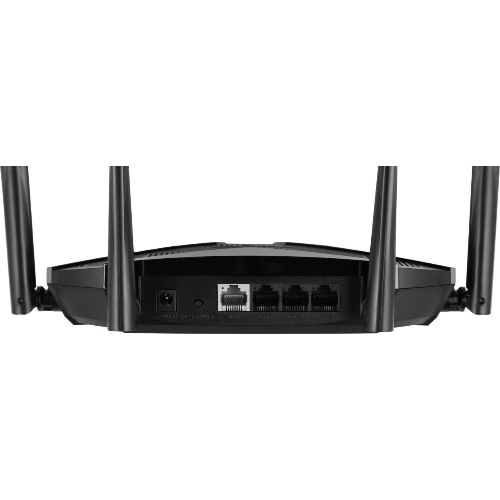 Двухдиапазонный роутер MERCUSYS MR80X AX3000 Wi-Fi 6, до 574 Мбит/с на 2,4 ГГц + до 2402 Мбит/с на 5 ГГц,4 фиксированные внешние антенны, 3 гигабитных порта LAN, 1 гигабитный порт WAN
