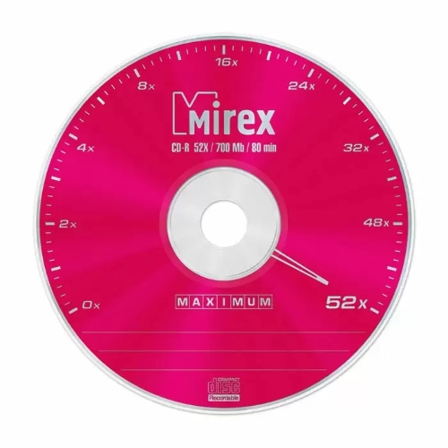 Диск CD-R Mirex 700 Mb, 52х, Maximum, Cake Box (50), (50/300)