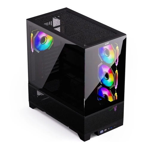 Компьютерный корпус ABR MINI PRO (1хUSB 3.0, 1хUSB Type-C, HD Audio, 4xRGb Fan, ATX, Micro-ATX, ITX)
