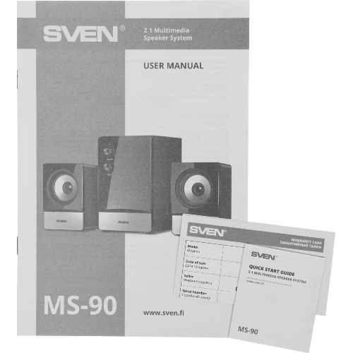 Акустическая система SVEN MS-90 черный (2x2.5W+ сабвуфер 5W, дерево)