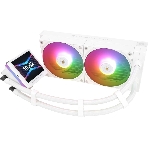Водяное охлаждение для процессора Thermalright Grand Vision 240 (240mm, LED, White, ARGB/Fans: 2x120mm, 80.45CFM, 29.4dBA, 2150RPM/Pump height 72.5mm, 6400RPM, Rad thickness 27mm/S: 1700, 1200, 1851, 115X, 2011, 2066, AM5, AM4)