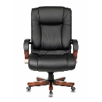 Кресло Бюрократ T-9925WALNUT/BLACK черный, кожа