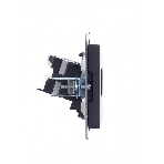 Розетка компьютерная двойная IEK BRITE РК10-2-БрГ RJ45 кат.5E графит