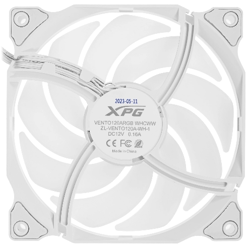 Вентилятор для корпуса ADATA XPG VENTO 120 ARGb белый, 120 мм, 1850 об/мин, 21 дБ, 3 pin
