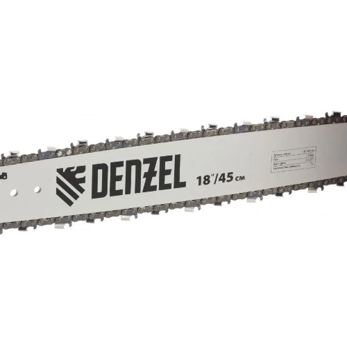 Пила цепная бензиновая Denzel DGS-5218, шина 45 см, 52см3, 3,5 л.с., шаг 0,325, паз 1,5 мм,
