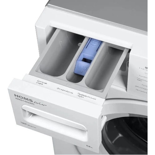 Встраиваемая стиральная машина HOMSair WMB1486WH белый, загрузка фронтальная 8 кг, 6 кг - сушка, 1400 об/мин, класс: A