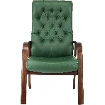 Кресло Бюрократ T-9928WALNUT-CF зеленый, кожа