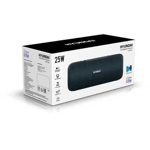 Колонка портативная Hyundai H-PS1021 черный/черный 25 Вт 1.0 BT 10м 1500mAh