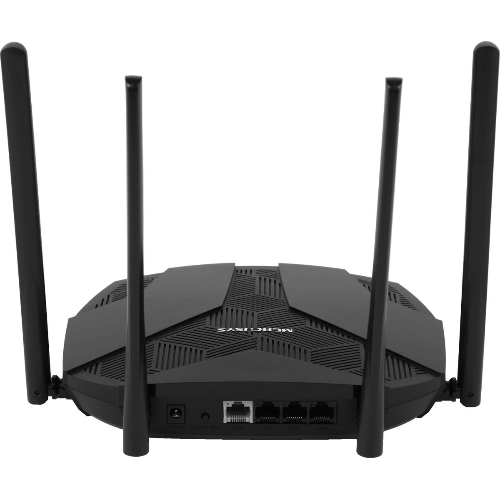 Двухдиапазонный роутер MERCUSYS MR80X AX3000 Wi-Fi 6, до 574 Мбит/с на 2,4 ГГц + до 2402 Мбит/с на 5 ГГц,4 фиксированные внешние антенны, 3 гигабитных порта LAN, 1 гигабитный порт WAN