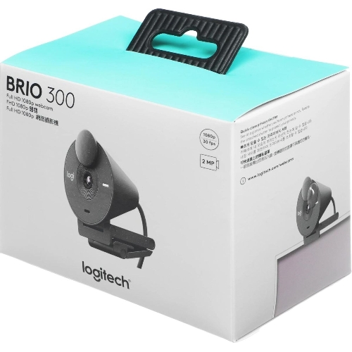 Веб-камера Logitech Brio 300 1920x1080, 30 кадр/с, USB Type-C, микрофон (шумоподавление), автоматическая фокусировка, автоосвещение, универсальное крепление