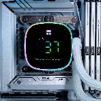 Система жидкостного охлаждения Thermalright Frozen Horizon 240 Digital (240мм, LED temp., White, ARGB/Fans: 2x120мм, 68.9CFM, 28.2dBA, 2000RPM/Pump height 53.2мм, Rad thickness 27мм/S: 1700, 1200, 1851, 115X, AM5, AM4)