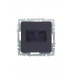 Розетка компьютерная двойная IEK BRITE РК10-2-БрГ RJ45 кат.5E графит