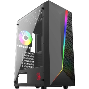 Компьютерный корпус Bloody BD-CC106F черный без БП ATX 4x120мм 1xUSB 2.0 1xUSB 3.0 audio bott PSU