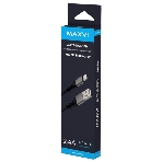 Дата-кабель Maxvi MC-21L USB-Lightning 2.4А, 1м, black-grey