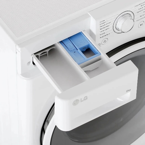 Стиральная машина LG F2J6TN0W 8кг, отжим: 1200об/мин, класс стирки: A, класс отжима: B, дисплей, защита от детей, белый