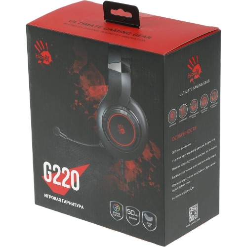 Гарнитура Bloody G220 чёрный, проводная, подсветка