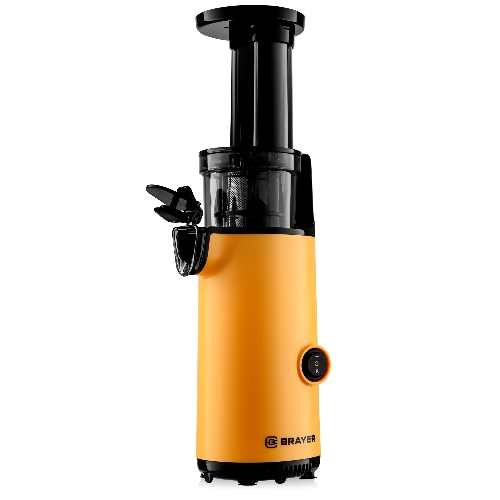 Соковыжималка BRAYER 1706BR-YE жёлтый, шнековая вертикальная, 130 Вт, 600 мл, электронное, реверс