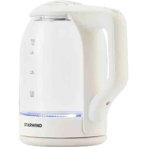 Чайник электрический StarWind SKG1056 1.8 л, 2000 Вт, белый/прозрачный