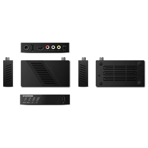Приставка для цифрового ТВ Starwind CT-140 черный, DVB-T2, DVB-T, DVB-C, HDMI, USB 2.0 х2