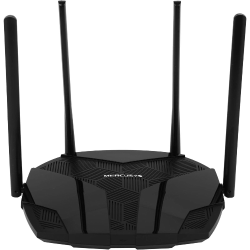 Двухдиапазонный роутер MERCUSYS MR80X AX3000 Wi-Fi 6, до 574 Мбит/с на 2,4 ГГц + до 2402 Мбит/с на 5 ГГц,4 фиксированные внешние антенны, 3 гигабитных порта LAN, 1 гигабитный порт WAN