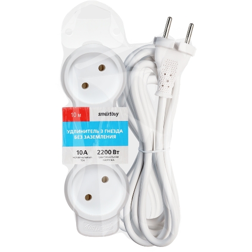 Удлинитель бытовой Smartbuy (SBE-10-3-10m-N) 3 гн х 10,0 м белый