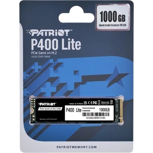Накопитель SSD Patriot P400 Lite 1Tb M.2 2280 NVMe PCle 4.0 x4 R3500/W2700 TbW 560Tb 3D NAND with HS