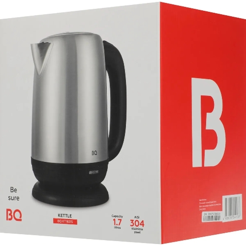 Чайник электрический BQ KT1821S черный/стальной, 2200 Вт, 1.7 л