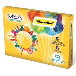 Мел цветной Silwerhof 882086-09 Солнечная коллекция 9 цветов, картонная коробка