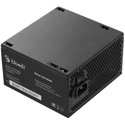 Блок питания Bloody BD-PS700W, 700Вт, 80 PLUS WHITE, 120мм, черный