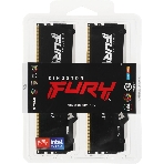Оперативная память Kingston Fury Beast, DDR5, 32Gb (2x16 Gb), 6400 MHz, CL32, радиатор, RGB, черный