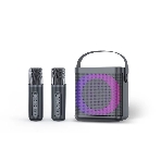 Переносная караоке система TRS2406 iconBIT K702B Колонка 10Вт, 2 микрофона Bluetooth, подсвктка, с аккумулятор в колонке 1500mAh и микрофонах, 16*12*16.7 CM, черный