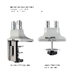 Кронштейн Kromax OFFICE-22 серебристый, 4 шт/уп. Кр. алюм. настол. для мон. 17"-35", max 2x15 кг, 6 ст св., нак. ±90°, пов. 360°, max VESA 100x100 мм.