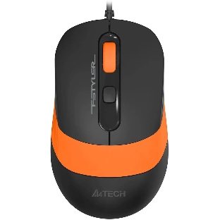 Мышь проводная A4Tech Fstyler FM10S черный/оранжевый, 1600 dpi, USB, кнопки - 4
