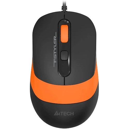 Мышь проводная A4Tech Fstyler FM10S черный/оранжевый, 1600 dpi, USB, кнопки - 4