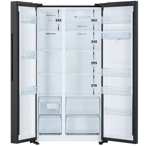 Холодильник Gorenje NRR9185EABXLWD черный матовый двухкамерный 353/191л морозилка снизу, No Frost, Side by Side