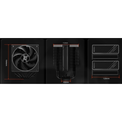 Устройство охлаждения(кулер) ID-Cooling Frozn A620 ARGb черный 120мм алюминий+медь 2000rpm 30db 4-pin 270W 154мм