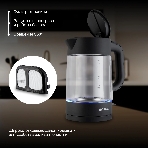 Чайник электрический Hyundai HYK-G7707 1.7л. 2200Вт графит корпус: стекло
