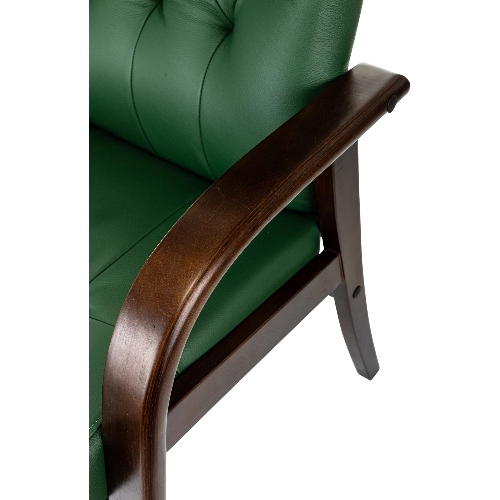 Кресло Бюрократ T-9928WALNUT-CF зеленый, кожа