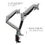 Кронштейн Kromax OFFICE-22 серебристый, 4 шт/уп. Кр. алюм. настол. для мон. 17"-35", max 2x15 кг, 6 ст св., нак. ±90°, пов. 360°, max VESA 100x100 мм.