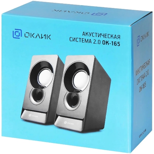 Акустическая система Oklick OK-165 2.0 черный 6Вт