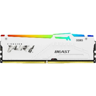 Оперативная память Kingston Fury Beast, DDR5, 16Gb (1x16Gb), 6400MHz, CL32, DIMM, с радиатором, RGb, белый