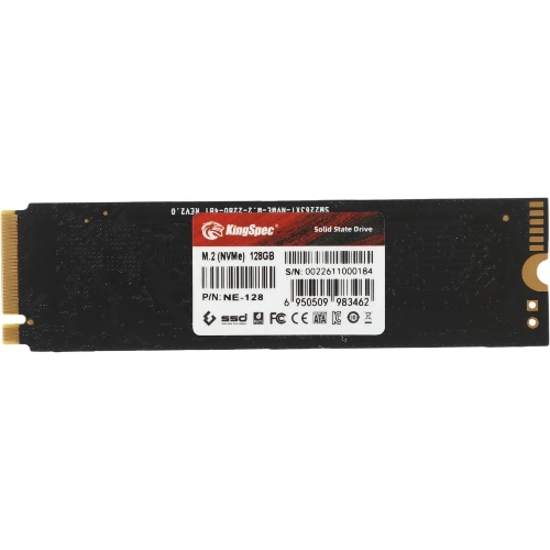 Накопитель SSD KingSpec NE-128, 128Gb, PCIe 3.0 x4, M.2 2280, R/W 1800/600