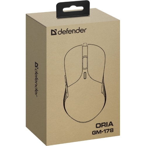 Мышь проводная Defender Oria GM-178 черный, 3600 dpi, USB, кнопки - 6