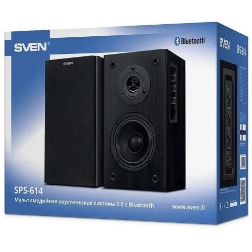 Акустическая система SVEN SPS-614 2.0 (2x20W, Bluetooth, дерево, black)