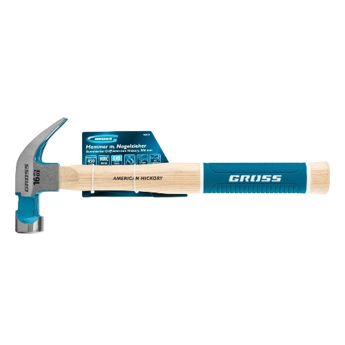 Молоток-гвоздодер Gross AMERICAN HICKORY 450 г, угол 45, магнит, обрезиненная рукоятка
