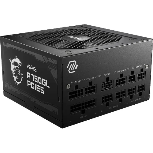Блок питания MSI ATX 750W MAG A750GL PCIE5 Gen.5 80 PLUS gold (20+4pin) APFC 120мм fan 8xSATA Cab Manag RTL